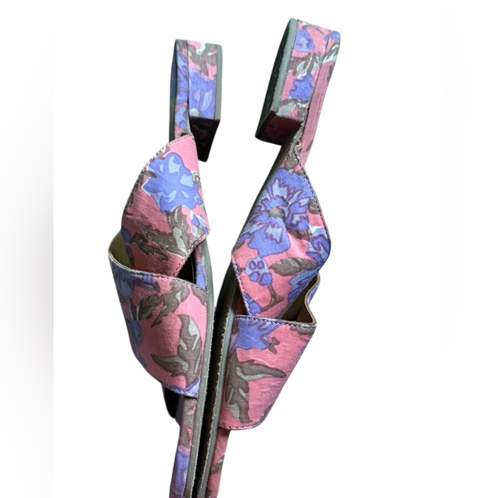 Anthropologie Willa Slide Sandals - pink and purple slip on, size 10 - Picture 7 of 10